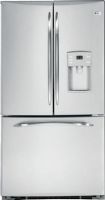 GE General Electric PFSS5PJZSS Profile series French Door Refrigerator, 25.1 cu. ft. Total Capacity, 17.36 cu. ft. Fresh Food Capacity, 7.72 cu. ft. Freezer Capacity, 30.4 sq. ft. Shelf Area, 2 Adjustable Humidity Crisper Drawers, 1 Adjustable Temperature Full-Width Drawer, 4 Total - Glass Fresh Food Cabinet Shelves, 4 Split Adjustable Shelves, 3 Slide-Out Shelves, 3 Spill Proof Shelves , 1 QuickSpace Shelf, Stainless Steel Color (PFSS5PJZSS PFSS-5PJZSS PFSS 5PJZSS PFSS5PJZ-SS PFSS5PJZ SS) 