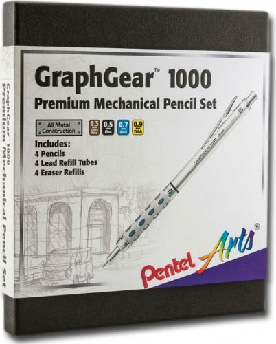 Pentel PG1000BXSET GraphGear 1000, Premium Mechanical Pencil Set; The premier professional drafting pencil for technical and everyday applications; The 4mm tip design makes it ideal for use with rulers and templates; UPC 072512261965 (PENTELPG1000BXSET PENTEL PG1000BXSET PG1000 BXSET PG 1000BXSET PENTEL-PG1000BXSET PG1000-BXSET PG-1000BXSET)