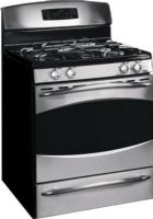 GE General Electric PGB900SEMSS Gas Range with 4 Sealed Burners, 30" Size, 5.0 cu. ft. Upper Oven Capacity, Self-Clean Oven Cleaning, Sealed Cooktop Burners, 1 at 15,000 BTU/160 Degree Simmer PowerBoil Burner, 1 at 5,000 BTU/140 Degree Simmer Precise Simmer Burner, 1 at 12,000 BTU/150 Degree Simmer High-Output Burner, 1 at 9,100 BTU/150 Degree Simmer All-Purpose Burners, Stainless Steel Finish (PGB900SEM-SS PGB900SEM SS PGB900SEM PGB-900SEM PGB 900SEM) 