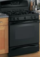 GE General Electric PGB908DEMBB Gas Range with 5 Sealed Burners, 30" Size, 5.0 cu. ft. Upper Oven Capacity, Self-Clean Oven Cleaning, Sealed Cooktop Burners, 270 degree of turn Valves, QuickSet V QuickSet Oven Controls, Porcelain Enameled One-Piece Upswept Cooktop, Heavy-Cast Removable Grates, Dishwasher-Safe Continuous Grates, Electronic Ignition System, 2 Oven Racks, Black Finish (PGB908DEMBB PGB908DEM-BB PGB908DEM BB PGB908DEM PGB-908DEM PGB 908DEM) 