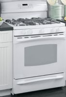 GE General Electric PGB908DEMWW Gas Range with 5 Sealed Burners, 30" Size, 5.0 cu. ft. Upper Oven Capacity, Self-Clean Oven Cleaning, Sealed Cooktop Burners, 270 degree of turn Valves, QuickSet V QuickSet Oven Controls, Porcelain Enameled One-Piece Upswept Cooktop, Heavy-Cast Removable Grates, Dishwasher-Safe Continuous Grates, Electronic Ignition System, 2 Oven Racks, White Finish (PGB908DEMWW PGB908DEM-WW PGB908DEM WW PGB908DEM PGB-908DEM PGB 908DEM) 