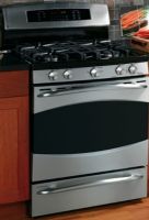 GE General Electric PGB928SEMSS Gas Range with 4 Sealed Burners, 30" Size, 5.0 cu. ft. Upper Oven Capacity, 1.0 cu. ft. Lower Oven Capacity, Self-Clean Oven Cleaning, Black Gas-on-Glass Ceramic Cooktop, Sealed Cooktop Burners, 270 degree of turn Valves, QuickSet IV Glass Touch QuickSet Oven Controls, Porcelain Enameled One-Piece Upswept Cooktop, Heavy-Cast Removable Grates, Stainless Steel Finish (PGB928SEMSS PGB928SEM-SS PGB928SEM SS PGB928SEM PGB-928SEM PGB 928SEM) 