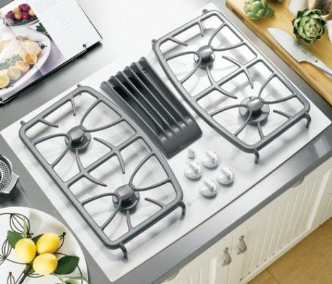 Ge General Electric Pgp989tnww Gas Downdraft Cooktop With 400 Cfm