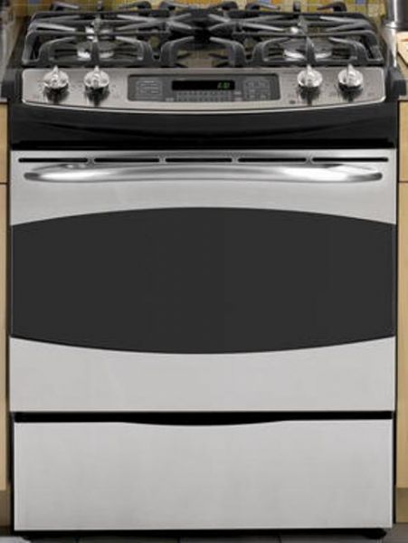 GE General Electric PGS968SEPSS Slide-In Gas Range with 4 Sealed Burners, 30 Inch Size, 4.1 cu ft Total Capacity, 1 - 9100 BTU/150F degree simmer All-Purpose Burner, 1 - 11000 BTU/150F degree simmer High Output Burner, 1 - 15,000 BTU/180F degree simmer Power Boil Burner, 1 - 5000 BTU/140F degree simmer Precise Simmer Burner, Large Oven Unit Capacity, Hidden Bake Oven Interior, Stainless Steel Finish (PGS968SEPSS PGS968SEP-SS PGS968SEP SS PGS968SEP PGS-968SEP PGS 968SEP)