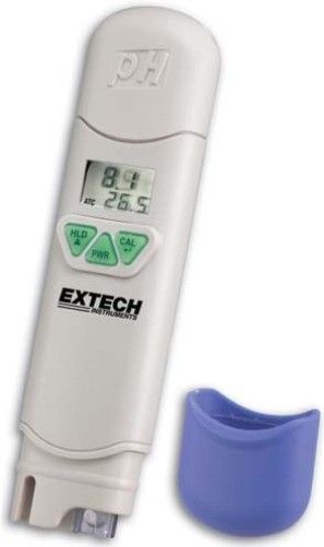 Extech PH60 Waterproof pH Pen with Temperature, pH range 0 to to 14pH, Temperature range: 32 to 122F (0 to 50C), Automatic Temperature Compensation, Dual LCD displays both pH and Temperature readings, Choice of 3 point calibration for better accuracy, Data hold freezes reading on display, UPC 793950050606 (PH-60 PH 60)