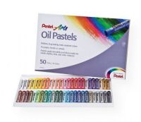 Pentel PHN50 Oil Pastel 50-Color Set; Clear, brilliant colors apply smoothly and blend easily for subtle shades, tints, and color mixtures; More vivid than chalk pastels and more resistant to the effects of humidity for longer lasting drawings; Acid-free, ideal for paper, art board, and canvas; Set includes 50 pastels; UPC 072512231340 (PENTELPHN50 PENTEL-PHN50 PENTEL/PHN50 ARCHITECTURE DRAFTING OFFICE) 