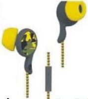 Polaroid PHP737-YL Camo Earbuds, Yellow; In-Line microphone for hands-free calling; 3.5mm jack connects to most music phones; Fabric-cover cord resists tangle; Ergonomic design for secure, comfortable fit; Noise-blocking rubber ear tips; Rich and high-definition stereo sound (PHP737YL PHP737 PHP-737-YL)  