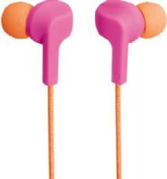 Polaroid PHP739-PK Secure Fit Earbuds with Built-in Microphone, Pink; Lightweight design; Rubber noise-isolating tips; Fabric, tangle-free cord; Soft rubber tips; UPC 680079773960 (PHP739PK PHP739 PHP-739-PK)  