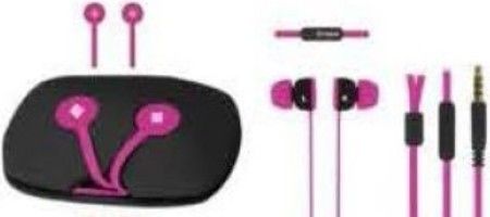 Polaroid PHP741-PK In-Ear Flat-Cord Earphones with Anti-Tangle Case, Pink; Storage capsule keeps earbuds neat, organized and easy to transport; Soft rubber ear tips adjust to the shape of your ear for comfort; Flat cord is designed to resist tangles and knpts; High-quality audio that's rich, clear and distortion-free (PHP741PK PHP741 PK PHP-741-PK PHP 741-PK) 