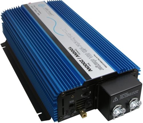 AIMS Power PIC100012120S Pure Sine Inverter Charger, 1000 Watt continuous power, 2000 Watt surge power, Selectable 25A or 55A Battery Charger, Built in Transfer Switch, 12 Volt DC input, Pure sine wave, Conformal Coated Circuit Board, AC Direct Connect Terminal Block, Efficiency 86% - 90%, Over load and Short circuit protection (PIC-100012120S PIC1000-12120S PIC100012-120S PIC1000 12120S)
