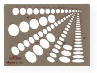Pickett 1269I Combination Ellipse Master Template; Contains four projections of 15, 30, 45, and 60; Size range from .125" to 1.75"; Size: 8.6875" x 12" x .030"; Shipping Weight 0.19 lb; Shipping Dimensions 12.00 x 5.75 x 0.12 in; UPC 014173153586 (PICKETT1269I PICKETT-1269I ARCHITECTURE TEMPLATE) 