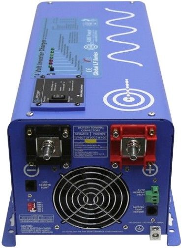 AIMS Power PICOGLF30W24V120VR Pure Sine Inverter Charger 24 Volt, 3000 watt low frequency inverter, 9000 watt surge for 20 seconds 300% surge capability, Battery Priority Selector, Terminal Block, GFCI, Marine Coated and Protected, Multi Stage Smart charger 70 Amp, Remote panel available, Auto frequency, UPC 840271002866 (PICO-GLF30W24V120VR PICOGLF-30W24V120VR PICOGLF30W-24V120VR PICOGLF30W24V-120VR)