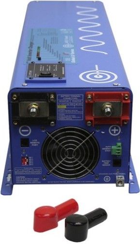 AIMS Power PICOGLF40W12V240VS Pure Sine Inverter Charger 120/240, 4000 watt low frequency inverter, 12000 watt surge for 20 seconds 300% surge capability, 120/240 Vac output Split Phase, Battery Priority Selector, Terminal Block, Marine Coated and Protected, Multi Stage Smart charger 115 Amp, Remote panel available, UPC 840271002439 (PICO-GLF40W12V240VS PICOGLF-40W12V240VS PICOGLF40W-12V240VS PICOGLF40W12V-240VS)