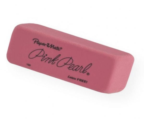 Pink Pearl 100FC Medium Erasers; Soft, pliable pencil erasers for smudge-free erasing on most surfaces, every time; Beveled at both ends; Medium size, 24/box; Shipping Weight 1.25 lb; Shipping Dimensions 3.25 x 3.00 x 0.12 in; UPC 070530705201 (PINKPEARL100FC PINKPEARL-100FC ERASER OFFICE)