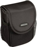 Philips PJ44492 Camera Bag for Digital Still Camera with medium Flap-Top & Web Pouch, Nylon rip stop fabric with padded construction, Taffeta Lining to prevent scratches to Lenses and LCD Panels, Black (PJ44492 PJ-44492 PJ 44492 PJ44492BLACK) 