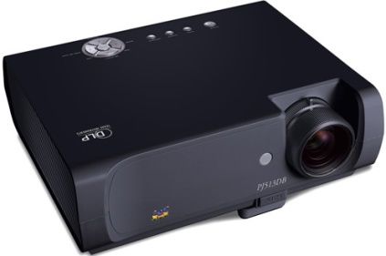ViewSonic PJ513DB DLP Projector, 2200 ANSI lumens Image Brightness, 2000:1 Image Contrast Ratio, 4:3 Native Aspect Ratio, 800 x 600 Resolution, 3 ft - 13.5 ft Image Size, 5 ft - 19.7 ft Projection Distance, 1.8 - 1.98:1 Throw Ratio, 180 Watt Lamp Type, 2000 hours Typical Lamp Life Cycle, 3000 hours Economic mode Lamp Life Cycle, Manual Focus Type, Manual Zoom Type, 1.1x Zoom Factor (PJ-513DB PJ 513DB)