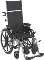 Drive Medical PL414RBDDA Viper Plus Light Weight Reclining Wheelchair with Elevating Leg Rests and Flip Back Detachable Arms, 14" Seat,  4 Number of Wheels, 14" Seat Depth, 14" Seat Width, 13.5" Closed Width, 26" Back of Chair Height, 15", 16" Seat to Floor Height, 15.5"-18.5" Seat to Foot Deck, 38" Overall Length without Riggings, 250 lbs Product Weight Capacity, Push-to-lock wheel locks, UPC 822383113494 (PL 414 RBDDA PL414RBDDA PL-414-RBDDA) 