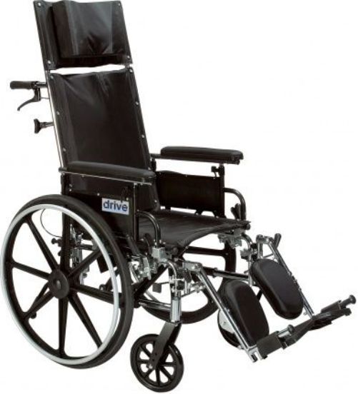Drive Medical PLA418RBDDA Viper Plus GT Full Reclining Wheelchair, Detachable Desk Arms, 18