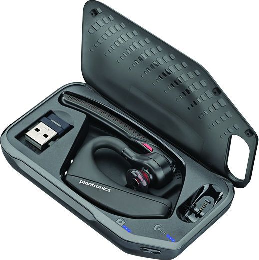 Plantronics 206110-101 Model Voyager 5200 UC Series Mono Bluetooth Headseat System, Black; Up to 30 m/98 feet Wireless Range; 5.0 Bluetooth Technology; Echo Cancellation; Rechargeable Non-replaceable Lithium-ion; 122 mAh Typical / 120 mAh Minimum Battery Capacity; 16 ohm Impedance; Call Answer/Ignore/End; Redial; Mute; Volume; Dimensions: 3.94