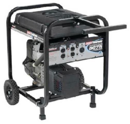 Coleman Powermate PM0525300 Premius Plus 6875 Generator, Premium Plus Series, 6875 Maximum Watts, 5500 Running Watts, Control Panel, Low Oil Shutdown, Tecumseh 11hp OHV Engine, Extended Run Fuel Tank, Wheel Kit, 25.63 x 21.13 x 26, 165 lbs, UPC 0-10163-52534-0, 49 State Compliant but Not approved for sale in California (PM-0525300 PM052530)
