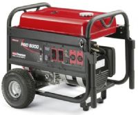 Coleman Powermate PM0605000 Model PRO 5000 Pro Series Contractor-Duty Generator, 6250 Maximum Watts, 5000 Running Watts, Control Panel, Low Oil Shutdown, Extended Run Fuel Tank, Wheel Kit, Idle Control, Honda GX 11hp Engine, 32.88” x 20.88” x 23.25”, 200 lbs, UPC 0-10163-60500-4, 49 State Compliant but Not approved for sale in California (PM-0605000 PM060500 PRO5000 PRO500) 