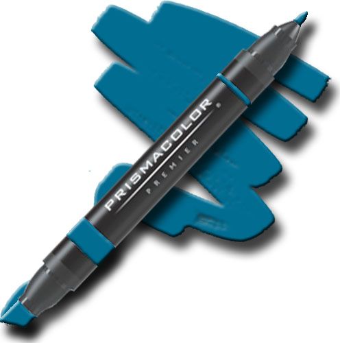 Prismacolor PM125 Premier Art Marker Peacock Blue; Unique four-in-one design creates four line widths from one double-ended marker; The marker creates a variety of line widths by increasing or decreasing pressure and twisting the barrel; Juicy laydown imitates paint brush strokes with the extra broad nib; Gentle and refined strokes can be achieved with the fine and thin nibs; UPC 070735035370 (PRISMACOLORPM125 PRISMACOLOR PM125 PM 125 PRISMACOLOR-PM125 PM-125)