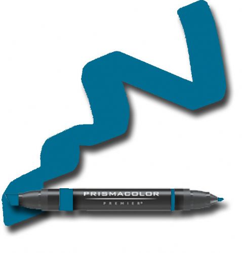Prismacolor PM125/BX Premier Art Marker Peacock Blue, Offers a kaleidoscope of vibrant color choices, Unique four-in-one design creates four line widths from one double-ended marker, The marker creates a variety of line widths by increasing or decreasing pressure and twisting the barrel, Juicy laydown imitates paint brush strokes with the extra broad nib, UPC 300707350355 (PRISMACOLORPM125BX PRISMACOLOR PM125BX PM 125BX 125 BX PRISMACOLOR-PM125BX PM-125BX PM125-BX)