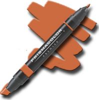 Prismacolor PM153 Premier Art Marker Pumpkin Orange; Unique four-in-one design creates four line widths from one double-ended marker; The marker creates a variety of line widths by increasing or decreasing pressure and twisting the barrel; Juicy laydown imitates paint brush strokes with the extra broad nib; Gentle and refined strokes can be achieved with the fine and thin nibs; UPC 070735035653 (PRISMACOLORPM153 PRISMACOLOR PM153 PM 153 PRISMACOLOR-PM153 PM-153) 