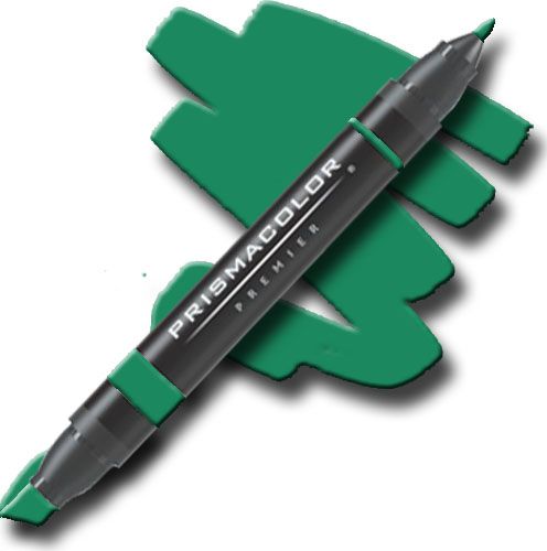Prismacolor PM31 Premier Art Marker Dark Green; Unique four-in-one design creates four line widths from one double-ended marker; The marker creates a variety of line widths by increasing or decreasing pressure and twisting the barrel; Juicy laydown imitates paint brush strokes with the extra broad nib; Gentle and refined strokes can be achieved with the fine and thin nibs; UPC 070735034748 (PRISMACOLORPM31 PRISMACOLOR PM31 PM 31 PRISMACOLOR-PM31 PM-31)