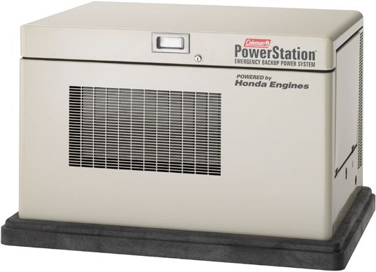 Coleman Powermate PM400911 PowerStation 10000 System Generator, Gaseous Fueled Stationary Standby 10kW, Honda 20hp Engine, 120/240v 1phase, 45 Amps Circuit Breaker, UL & UL-C Listed, 41.5 x 31.5 x 29.5, 510 lbs, UPC 0-17565-22648-6 (PM-400911 PM 400911)