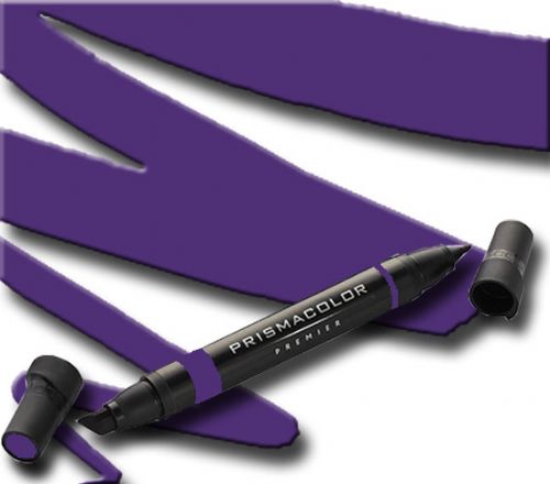 Prismacolor PM50/BX Premier Art Marker Violet, Offers a kaleidoscope of vibrant color choices, Unique four-in-one design creates four line widths from one double-ended marker, The marker creates a variety of line widths by increasing or decreasing pressure and twisting the barrel, Juicy laydown imitates paint brush strokes with the extra broad nib, UPC 300707350348 (PRISMACOLORPM50BX PRISMACOLOR PM50BX PM 50BX 50 BX PRISMACOLOR-PM50BX PM-50BX PM50-BX)