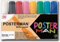 Zig PMA-120/8V Posterman, 15mm Waterproof Marker Set; Paint markers are waterproof after drying; Suitable for various surfaces such as paper, plastic, wood, glass, metal, white boards, chalkboards, or illumination boards; Water-based pigment ink is lightfast, odorless, highly opaque, or xylene-free; UPC 847340001829 (ZIGPMA1208V ZIG PMA1208V PMA 1208V PMA 120 8V PMA-1208V PMA-120-8V) 