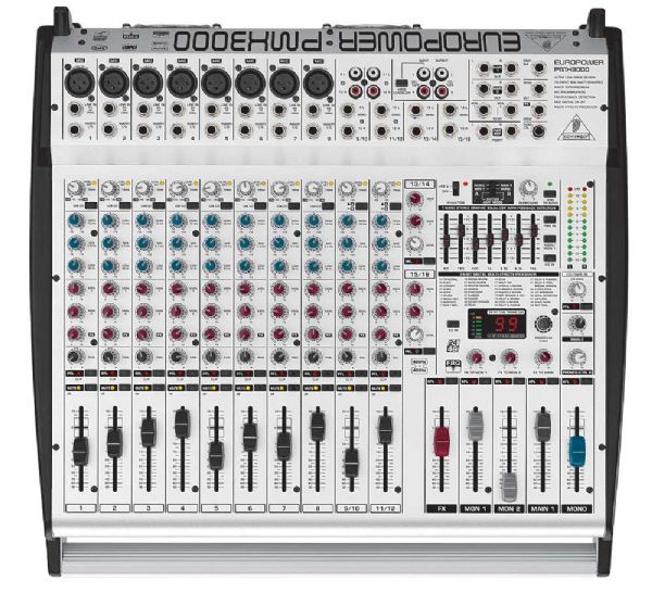 Behringer PMH3000 Europower Ultra-Compact 2 x 400-Watt 16-Channel Powered Mixer with 24-Bit Multi-FX Processor and FBQ Feedback Detection System (PMH 3000, PMH-3000)