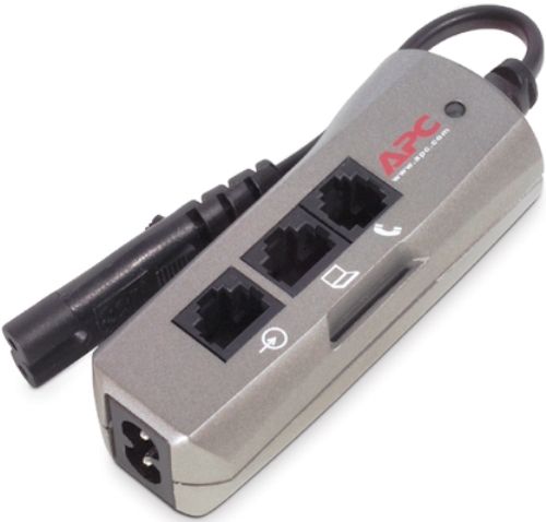 APC American Power Conversion PNOTEPROC8 Notebook Surge Protector for AC, Phone and Network Lines, 2 pin Connection, 100-240V, Surge energy rating 180 Joules, Peak Current Normal Mode 6.50 kAmps, NM Surge Response Time 1ns, Data Line Protection RJ-11 Modem/Fax protection (two wire single line), RJ45 10/100 Base-T Ethernet protection (PNO-TEPROC8 PNOTE-PROC8 PNOTEPROC8 PNOTEP ROC8)