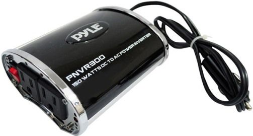Pyle PNVR300 Plug In Car 300 Watts 12v DC to 115V AC Power Inverter with Modified Sine Wave, 150W Continued Power, 300W Surge power, Built-in cooling fan, No load current draw less than 0.2Amp, Converting efficiency more than 85%, Low voltage/high voltage/overload/thermal protection circuitry, UPC 068888905152 (PNVR-300 PNVR 300 PN-VR300 PNV-R300 KV7388 Pyle Pro)