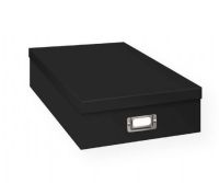 Pioneer POB12BLK Acid-Free Scrapbook Storage Box Set; Heavy weight storage box large enough to hold scrapbooks, memorabilia, papers, cards, and supplies; Brass ID holder with insert; 13" x 14.75" x 3.75"; Black only; Shipping Weight 2.00 lb; Shipping Dimensions 15.12 x 13.25 x 3.88 in; UPC 023602621411 (PIONEERPOB12BLK PIONEER-POB12BLK PIONEER/POB12BLK ARTWORK) 