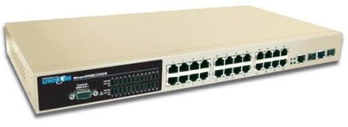 Unicom POE-63226T SmartPoE/2402M 24 Port 10/100 Managed PoE Switch with 2 Gigabit Combo, Conforms to IEEE802.3 10BASE-T, 802.3u 100BASE-TX/FX, 802.3ab 1000BASE-T, 802.3z Gigabit fiber, 802.3af power over Ethernet, Port Based VLAN /802 .1QTag VLAN, High back-plane bandwidth 8.8Gbps (POE63226T POE 63226T POE-63226 POE63226)