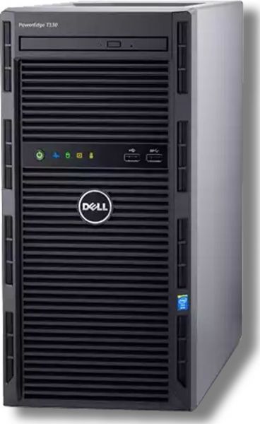 Dell POWEREDGET130 Mini-tower Server, 1 x Intel Xeon E3-1220 v5 Quad-core 3 GHz, 8 GB Installed DDR4 SDRAM; 1 TB Serial ATA/600 HDD; 12Gb/s SAS, Serial ATA/600 Controller; 0, 1, 5, 10, 50 RAID Levels; 290 W; 1 Processor Intel Xeon E3-1220 v5 Quad-core 3 GHz Support; UPC 884116249153 (DELLPOWEREDGET130 DELL POWER EDGE T130 T 130 DELL-POWER-EDGE-T130 T-130)