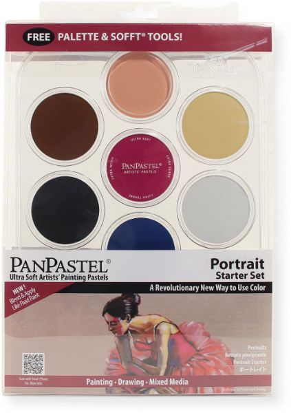 PanPastel PP30073 Portrait Starter, 7-Color Pastel Set; Professional grade, extremely fine lightfast pastel color in a cake form which is applied to almost any surface; Dry colors are essentially dustless, go on smooth as if like fluid; UPC 879465003266  (PP30073 PP-30073 PP300-73 PP30-073 PP3-0073 PANPASTEL-PP30073) 