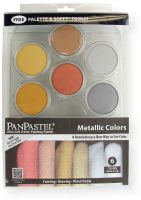 PanPastel PP30077 Metallics Colors, 7-Color Pastel Set; Professional grade, extremely fine lightfast pastel color in a cake form which is applied to almost any surface; Dry colors are essentially dustless, go on smooth as if like fluid; UPC 879465003310 (PP30077 PP-30077 PP300-77 PP30-077 PP3-0077 PANPASTEL-PP30077) 