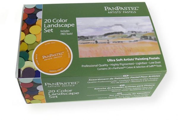 PanPastel PP30202 Ultra Soft Artists Painting Pastels, Landscape Colors, Set of 20; Professional grade, extremely fine lightfast pastel color in a cake form which is applied to almost any surface; Dry colors are essentially dustless, go on smooth as if like fluid; UPC 879465002139 (PP30202 PP-30202 PP302-02 PP30-202 PP3-0202 PANPASTEL-PP30202) 