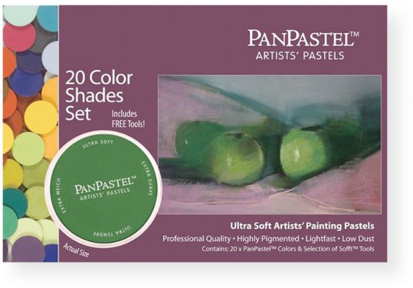 PanPastel PP30206 Ultra Soft Artists Painting Pastels, Shades Colors, Set of 20; Professional grade, extremely fine lightfast pastel color in a cake form which is applied to almost any surface; Dry colors are essentially dustless, go on smooth as if like fluid; UPC 879465002252 (PP30206 PP-30206 PP302-06 PP30-206 PP3-0206 PANPASTEL-PP30206) 
