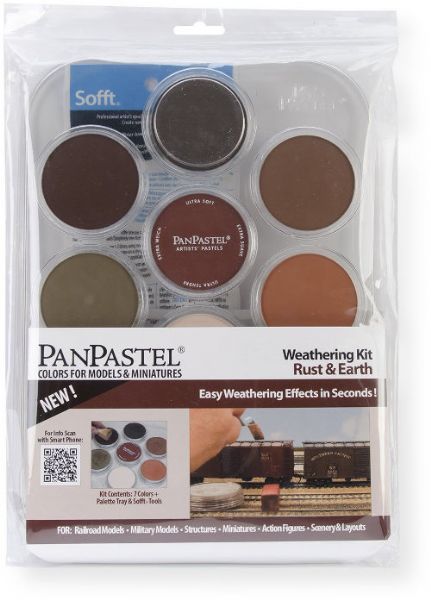PanPastel PP30701 Rust and Earth Colors, 7-Color Weathering Kit; Professional grade, extremely fine lightfast pastel color in a cake form which is applied to almost any surface; Dry colors are essentially dustless, go on smooth as if like fluid; UPC 879465003433 (PP30701 PP-30701 PP307-01 PP30-701 PP3-0701 PANPASTEL-PP30701)
