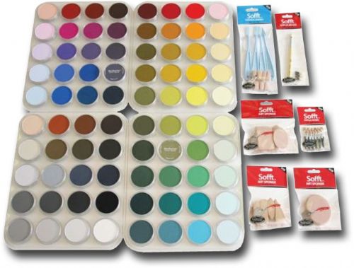 PanPastel PP30800 Ultra Soft Painting Pastels 80-Color Set; Professional grade, extremely fine lightfast pastel color in a cake form which is applied to almost any surface; Each pan contains 9ml (0.30 fl. oz.) of color, 40 percent more than the average pastel stick; Dimensions 12