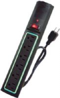 PPP Power Play Products PP-56113D-GB Surge Protector, Six Electrical Outlets, Green Light Black Case, 400 Joules Surge Protection, LED Surge Indicator, 3 ft Heavy Duty Cord, Master On/Off Switch, 15 AMP Circuit Breaker, 330 Volt Clamping Voltage, Visual Surge Indicator (PP56113DGB PP56113D-GB PP-56113DGB PP 56113D GB) 