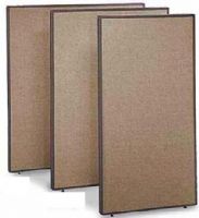 Bush PP66560-03 Pro Panels Taupe and Harvest Tan 60 x 66 inch Panel, Measures 60"W X 66"H, Taupe finish plastic extruded trim, Harvest Tan fabric covered panel, Steel in-line connectors included, Stability on uneven floors with adjustable levelers (PP66560 03 PP6656003 PP66560) 