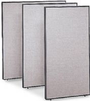 Bush PP66748-03 Pro Panels Light Gray and Slate 66 x 48 inch Panel, Measures 48"W X 66"H, Plastic extruded trim with a slate finish, Includes Steel in-line connectors, Adjustable levelers for stability on uneven floors, Fabric covered panels in light gray (PP66748 03 PP6674803) 