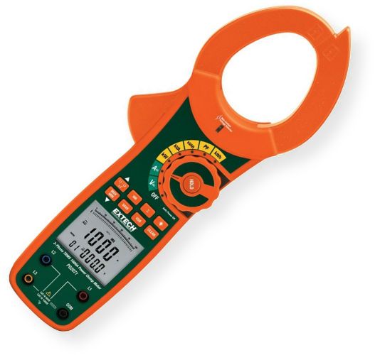 Extech PQ2071 True RMS 1 3 Phase 1000A AC Power Clamp Meter; Meter operates as a True RMS Clamp Meter, Power Meter, Multimeter, and AC Voltage Detector; Measures AC Current, Voltage, Frequency and Power including True Power, Apparent Power, Reactive Power and Active Power; UPC 793950220719 (PQ2071 PQ-2071 CLAMP-PQ2071 EXTECHPQ2071 EXTECH-PQ2071 EXTECH-PQ-2071)