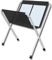 Testrite PR38 Canvas Print Rack 38" x 24"; Have easy access, store prints, plans, and organize fine art papers efficiently; Featuring aluminum legs with positive pushpin locks, rubber non-slip caps, and stitched black canvas beds; Folds easily for storage and transport; Holds 24" x 30" unframed prints;  Dimensions 28" x 22" x 3"; Weight 7 Lbs; UPC 080253101006 (TESTRITEPR38 TESTRITE PR38 PR 38 TESTRITE-PR38 PR-38) 