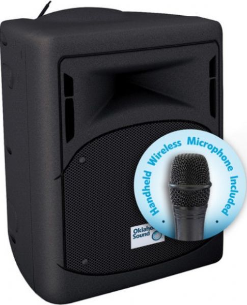 Oklahoma Sound PRA-8000/PRA8-5 Wireless PA System with Wireless Handheld Microphone -  40W, 8